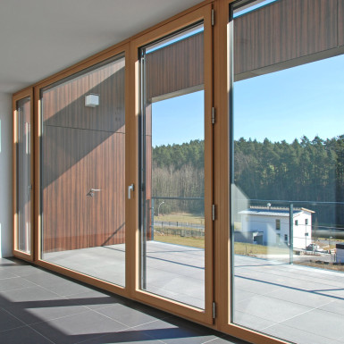 Doppelhaus Ziegelleite Bild Fensterfront 1