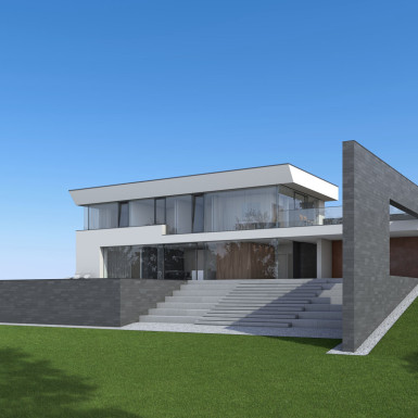 Villa Ledlweg Visualisierung Perspektive Südwesten